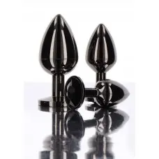 Taboom L Butt Plug With Diamond Jewel - Анальная пробка, 9.5х4.1 см (черный)