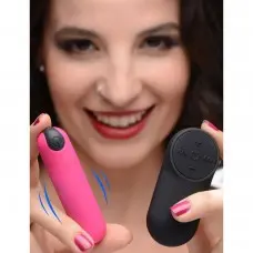 BANG! Vibrating Bullet Pink - Вібропуля з пультом Д/У, 7,6 см (рожевий)