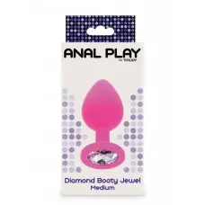 Toy Joy Medium Diamond Booty Jewel - Пробка анальная, 8х3.5 см (розовая)