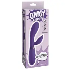 Pipedream OMG Bestever Silicone Vibrator - Ввібратор-кролик з вушками, 10.2х3.6 см (фіолетовий)