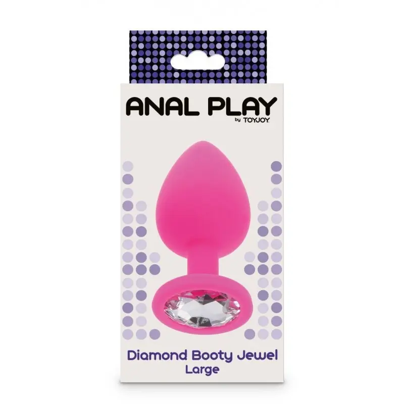 Toy Joy Large Diamond Booty Jewel - Пробка анальная, 9х4 см (розовая)