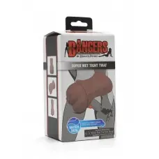 Bangers Super Wet Tight Twat - реалистичный мастурбатор с вибрацией 13,5х1см (коричневый)