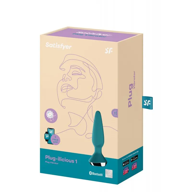 Satisfyer Plug-ilicious 1 - Анальна смарт-пробка, 14х3 см, (зелена)