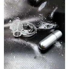 CalExotics Maximus Ring 5 Stroker Beads - двойное виброкольцо, 6х2.5 см (прозрачный)