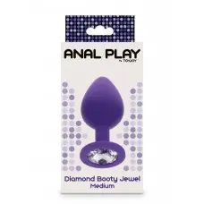 Toy Joy Medium Diamond Booty Jewel - Пробка анальная, 8х3.5 см (фиолетоввая)