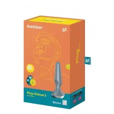 Satisfyer Plug-ilicious 2 - Анальна смарт-пробка, 14х3 см, (сіра)