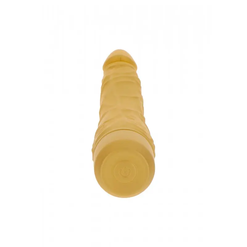 Get Real Gold Dicker Slim Vibrator - Вібратор на батарейках, 16х4.7 см (золотистий)