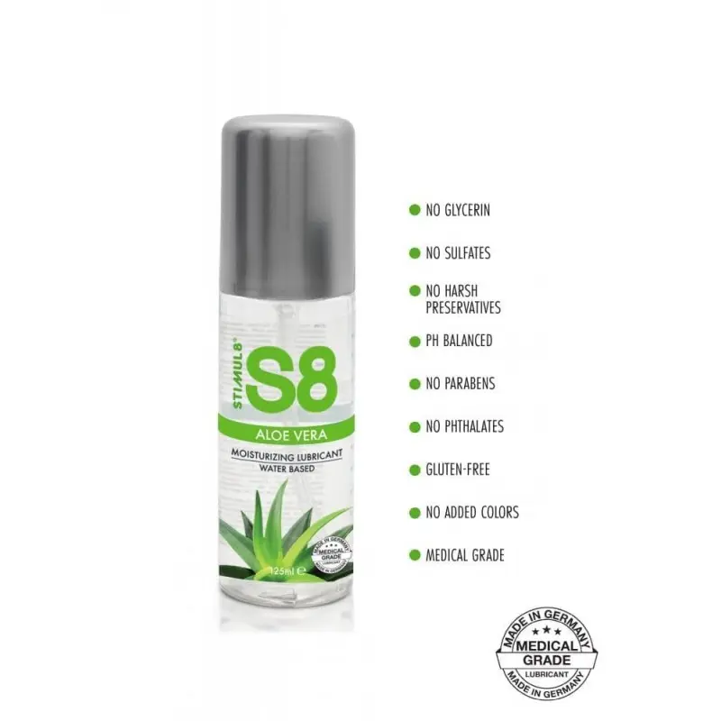 Stimul8 S8 WB Aloe Vera Lube - лубрикант на водній основі, 125 мл