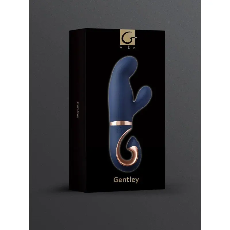 Gvibe Gentley Caribbean Blue - вібратор кролик для стимуляції точки G і клітора з 2 моторами, 19.9х4.2 см (синій)