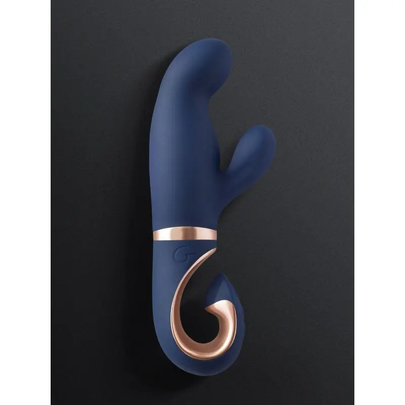 Gvibe Gentley Caribbean Blue - вібратор кролик для стимуляції точки G і клітора з 2 моторами, 19.9х4.2 см (синій)