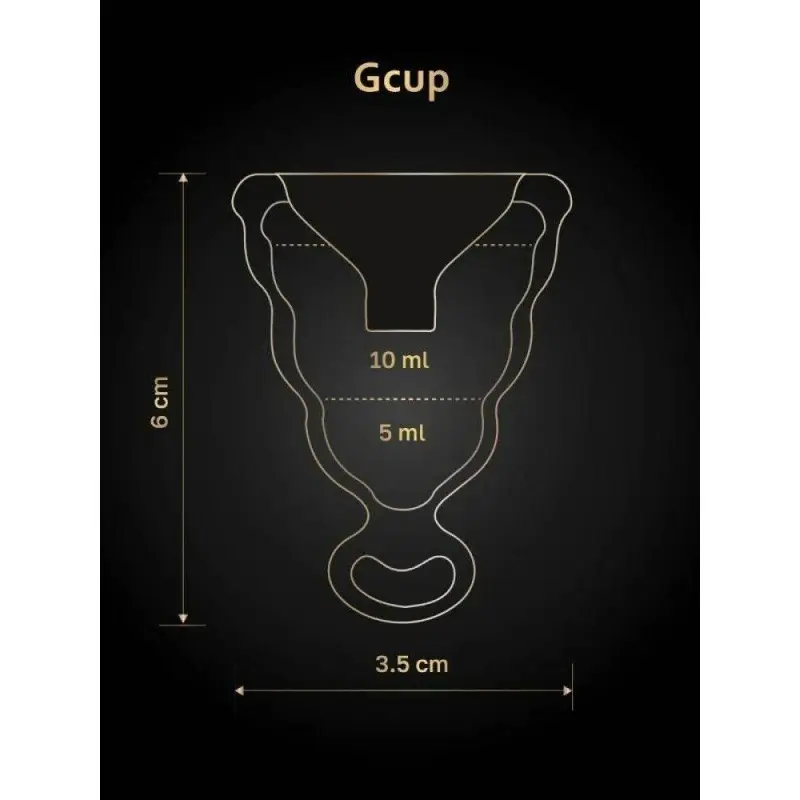 Gvibe Gcup Black силіконова менструальна чаша із захистом від протікання, 5 мл (чорний)