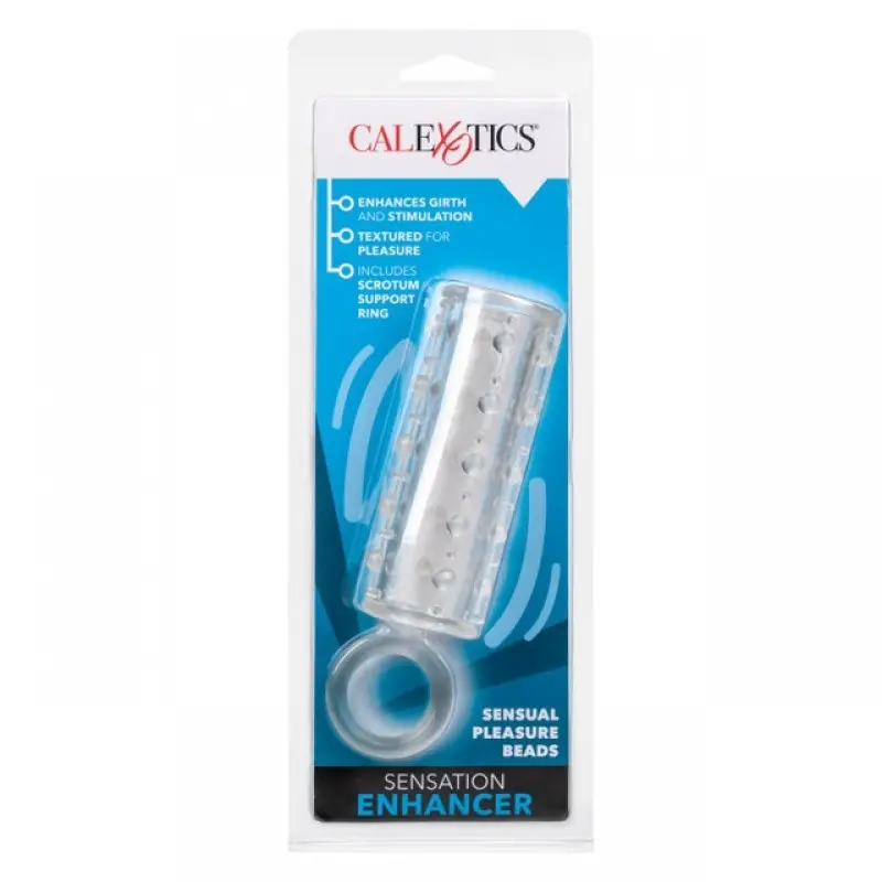 CalExotics Sensation Enhancer - рельефная насадка с открытой головкой, 11,5х2,5 см (прозрачный)