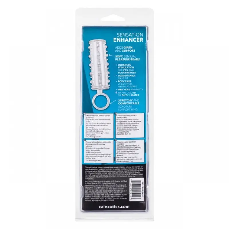 CalExotics Sensation Enhancer - рельефная насадка с открытой головкой, 11,5х2,5 см (прозрачный)