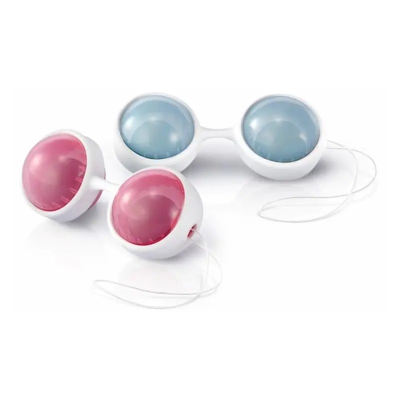Lelo Luna Beads - вагінальні кульки зі зміщеним центром ваги, 3,5 см (рожевий з блакитним)