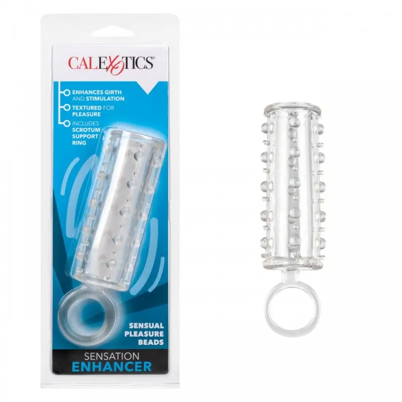 CalExotics Sensation Enhancer - рельефная насадка с открытой головкой, 11,5х2,5 см (прозрачный)