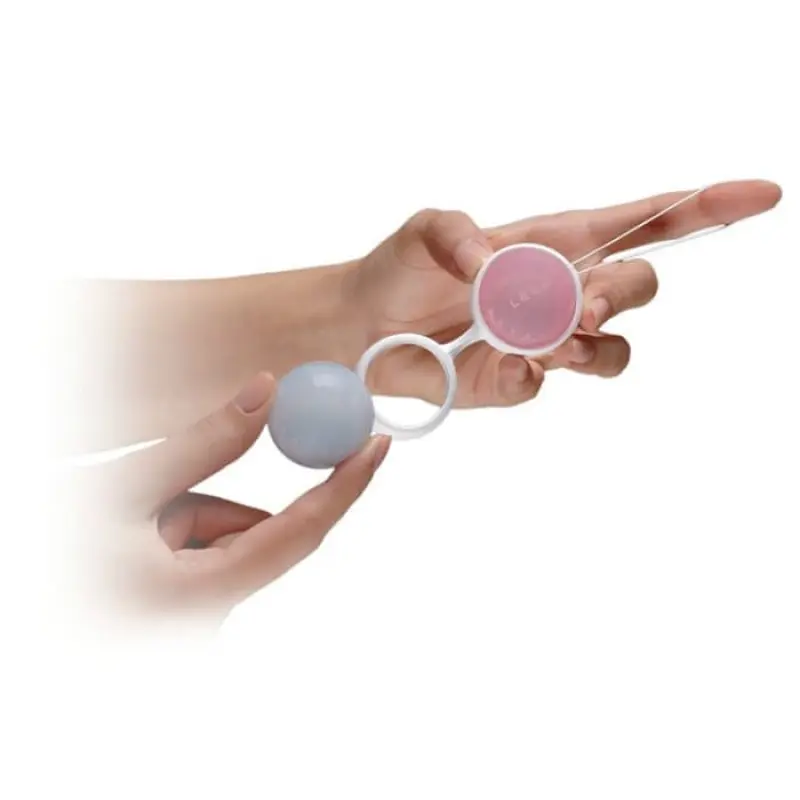 Lelo Luna Beads - вагінальні кульки зі зміщеним центром ваги, 3,5 см (рожевий з блакитним)