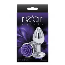 Ns Novelties Rose Buttplug S - Анальная пробка, 6,35х2,7 см, (серебристая с фиолетовым)