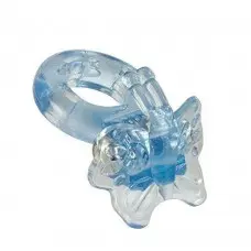 CalExotics Butterfly Enhancer - виброкольцо с бабочкой, 6х2 см (голубой)