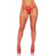 Пояс для панчіх зі стреп Leg Avenue Strappy Rhinestone Garterbelt Red One Size, стрази