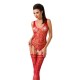 Бодистокинг Passion BS051 red, комбинезон, имитация чулок и боди