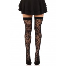 Панчохи Leg Avenue Wild rose net thigh highs One Size