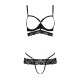 Комплект белья Passion Exclusive SARIA SET OpenBra S/M, black, стрэпы, откртый лиф, стринги