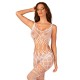 Сітчастий бодістокінг з імітацією топа та шортів Obsessive Bodystocking G330 XL/XXL, white, з доступ