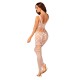 Сітчастий бодістокінг з імітацією топа та шортів Obsessive Bodystocking G330 XL/XXL, white, з доступ