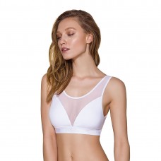 Топ з прозорою вставкою Passion PS002 TOP XL, white