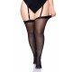 Сексуальні панчохи під підв’язки Leg Avenue Sheer Stockings Black, plus size