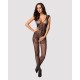 Бодістокінг Obsessive Bodystocking F234 S/M/L, абстрактний малюнок, глибоке декольте