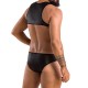 Мужское кожаное боди Passion 056 ADAM L/XL Black, заклепки