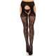 Панчохи Leg Avenue Eyelet lace suspender hose Black One Size