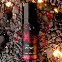 Жидкий вибратор Orgie Sexy Vibe! Hot, 15 мл, согревающий, очень мощный, со вкусом клубники