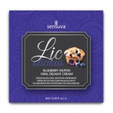 Пробник гелю для мінету Sensuva Lic-o-licious Blueberry Muffin (6 мл), оліїстий, без цукру