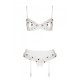 Сексуальний комплект з поясом для панчіх Passion LOVELIA SET S/M, white