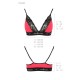 Еластичний топ з мереживом Passion PS001 TOP XL, red-black