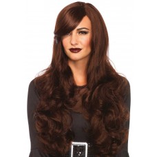 Хвиляста перука з косим чубчиком Leg Avenue Long Wavy Wig 68 см, коричнева