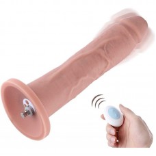 Фалоімітатор 10.2″ з вібрацією для секс-машин Hismith Silicone Dildo with Vibe, KlicLok, пульт ДК