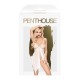 Бэби-долл с ажурным браллетом и высоким разрезом Penthouse - Sweet Beast White M/L