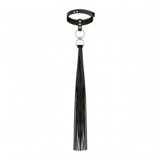 Нашийник с флогером Rosy Gold - Collar with Flogger - Black