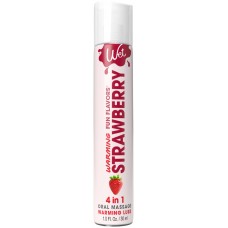 Согревающий лубрикант на водной основе Wet Warming Strawberry 4 in 1, без сахара (30 мл)