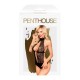 Боди с высоким воротником и глубоким декольте Penthouse - Perfect Lover Black M/L