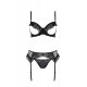 Комплект Passion KERRIA SET WITH OPEN BRA black L/XL - ECO Passion