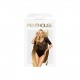 Боді Penthouse All The Way XL Black, відкрита спинка, рукави, низ у вигляді високих трусиків танга