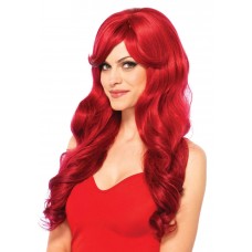 Хвиляста перука з косим чубчиком Leg Avenue Long Wavy Wig 68 см, червона