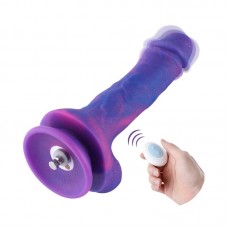 Фаллоимитатор 8.2″ с вибрацией для секс-машин Hismith Purple Silicone Dildo with Vibe, KlicLok