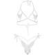 Еротичний комплект з відкритою чашкою Leg Avenue Open cup bra and pearl panty One Size White