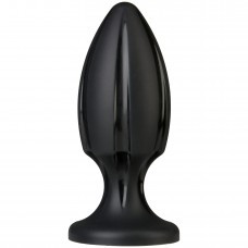 Анальний плаг із каналами для змащення Doc Johnson Platinum Premium Silicone — The Rocket — Black