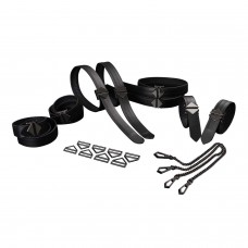 Набір із 8 ременів для зв'язування LOCKINK 8-Bondage-Straps Restraint Set - Black